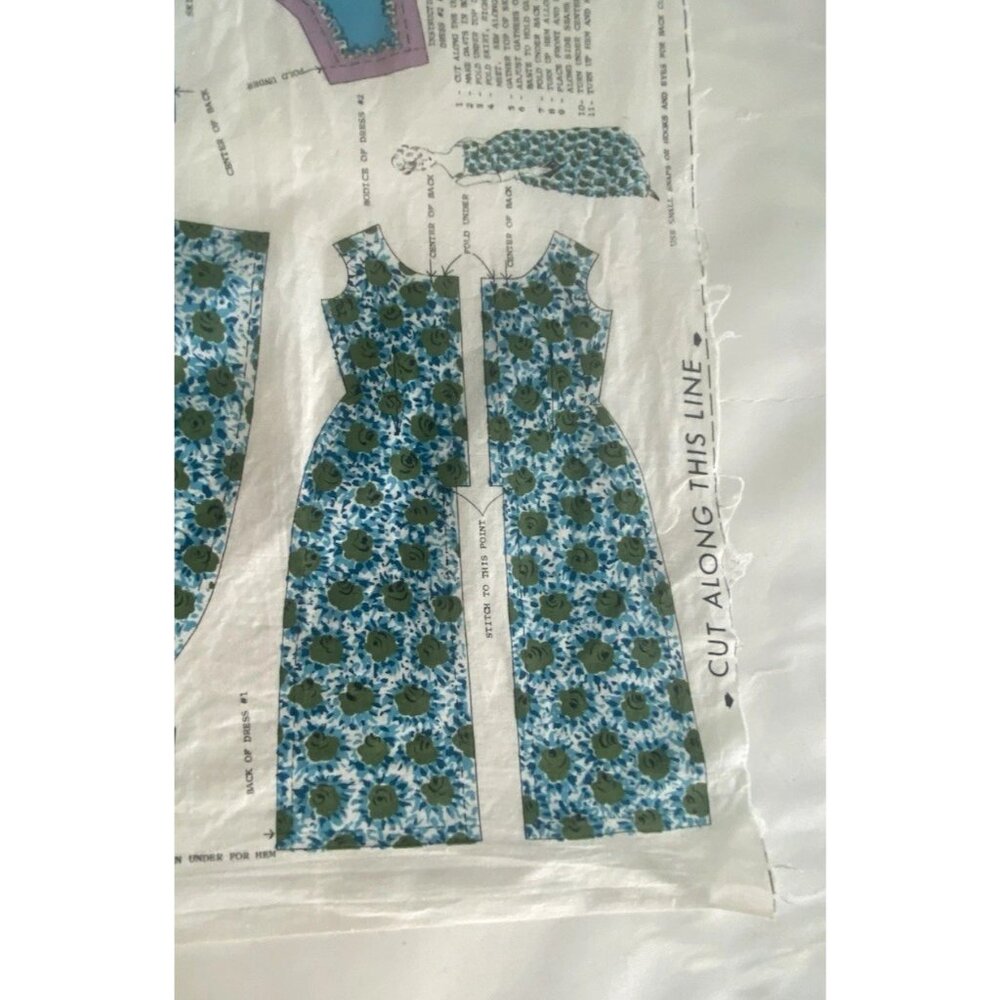 Vintage Evening Wear Doll Clothes Fabric Panel for 11-12 Inch Doll Uncut Retro - Picture 13 of 16